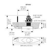 Raymarine B744V Transducer, thru-hull, bronze, 0-24 deg, speed/temp, 600W
