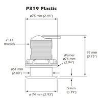Navico P319 Transducer Thru Hull Plastic 0 Deg 600W